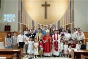 謝主教、謝師母、梁牧師、梁師母、勞牧師、新葡及教父母